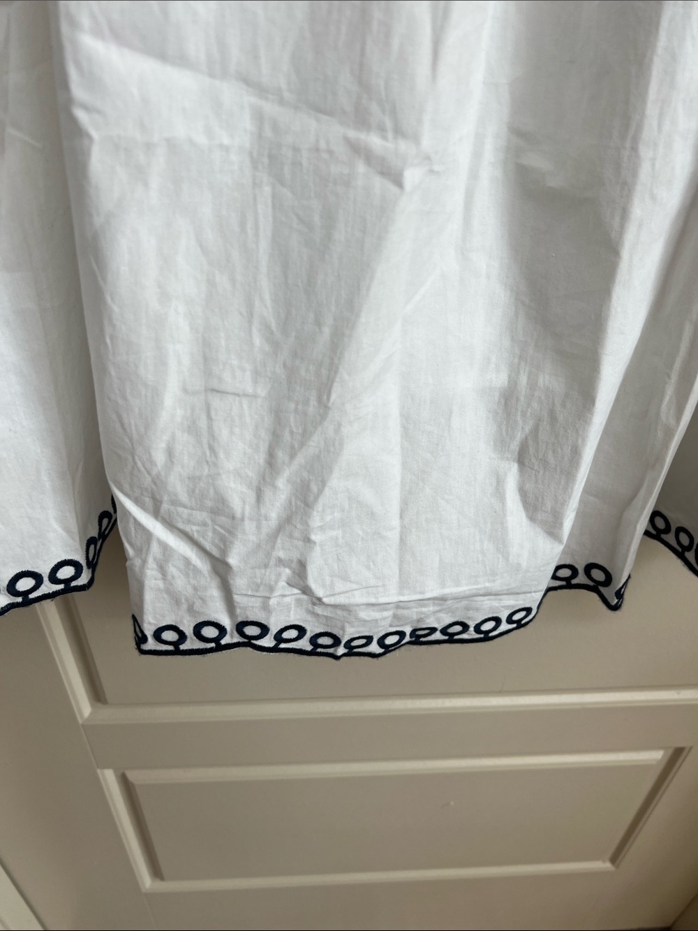 French Connection white navy embroidered hem skirt XL summer vacay coastal - Picture 4 of 7